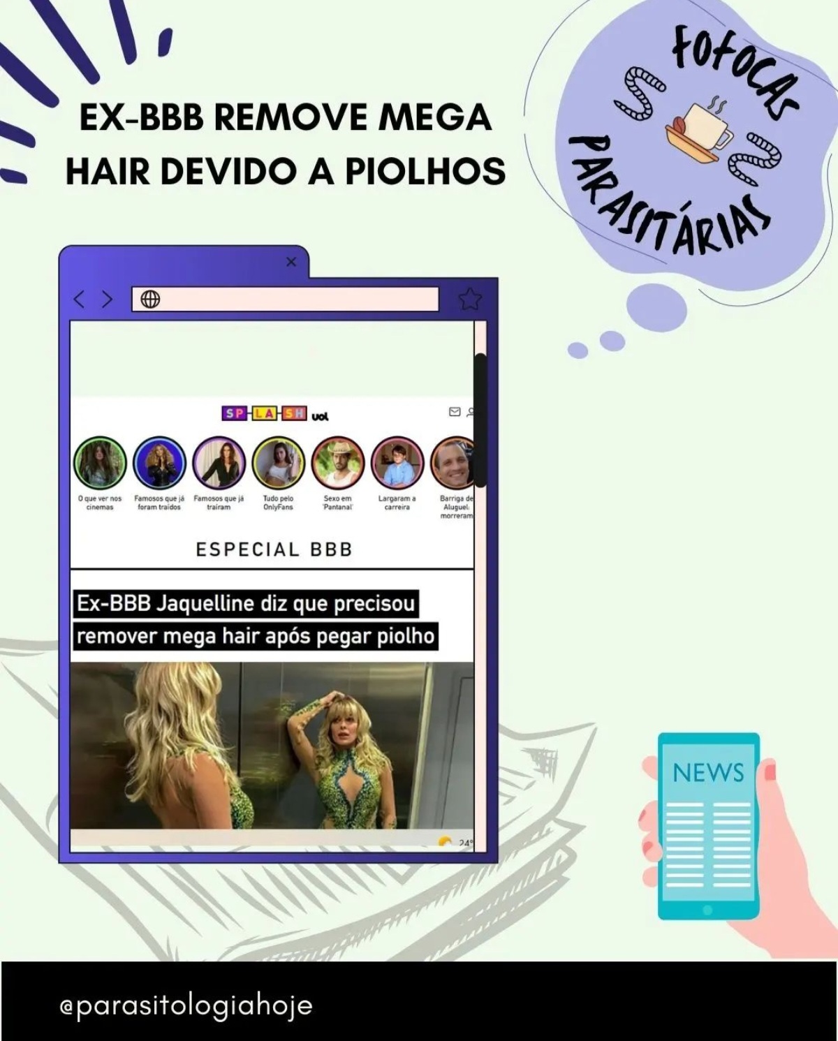 Capa Fofocas Parasitárias - Piolho